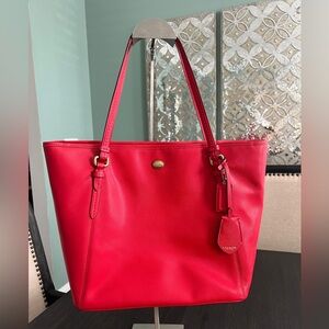 Coach Vibrant Red Tote Bag